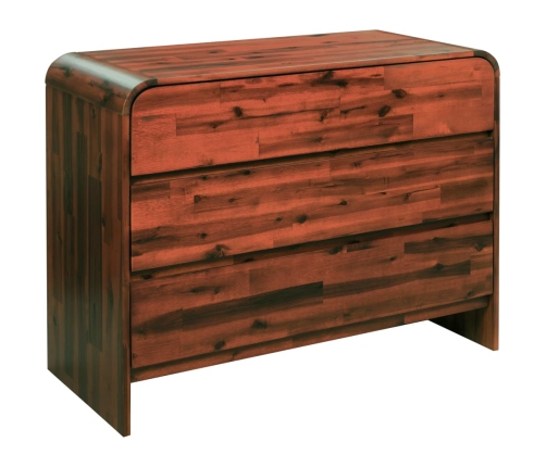 Mueble de cajones madera acacia maciza 90x37x75 cm