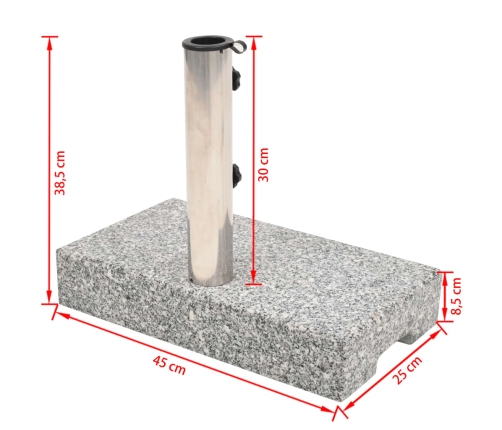 Base de sombrilla de granito rectangular 25 kg