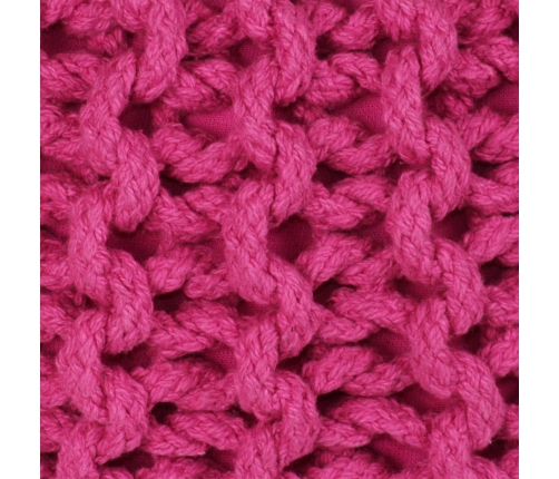 Puf tejido a mano 50x35 cm algodón rosa