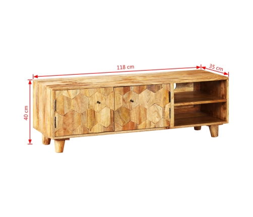 vidaXL Mueble para TV de madera maciza de mango 118x35x40 cm