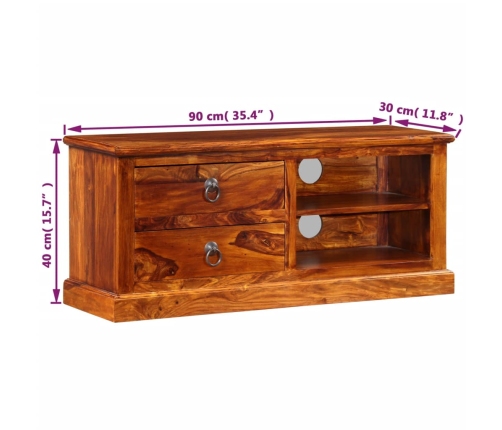 vidaXL Mueble para TV de madera maciza de sheesham 90x30x40 cm