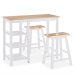 Conjunto de mesa alta de cocina 3 piezas MDF blanco