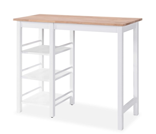 Conjunto de mesa alta de cocina 3 piezas MDF blanco