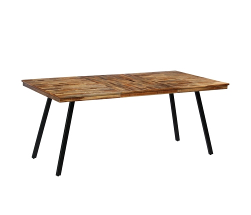 Mesa de comedor de teca reciclada y acero 180x90x76 cm