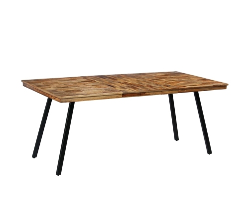 Mesa de comedor de teca reciclada y acero 180x90x76 cm