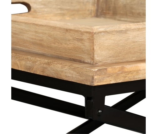 Mesa de centro de madera maciza de mango 110x55x42 cm