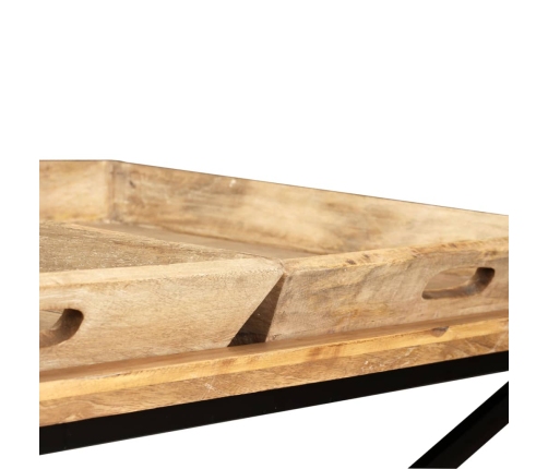 Mesa de centro de madera maciza de mango 110x55x42 cm