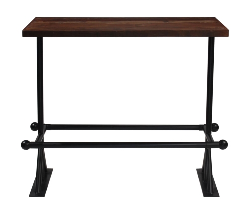 Mesa de bar madera maciza reciclada marrón oscuro 120x60x107 cm