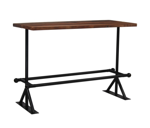 Mesa de bar madera maciza reciclada marrón oscuro 150x70x107 cm