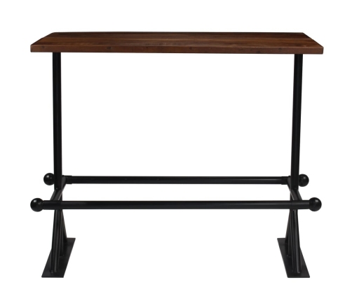 Mesa de bar madera maciza reciclada marrón oscuro 150x70x107 cm