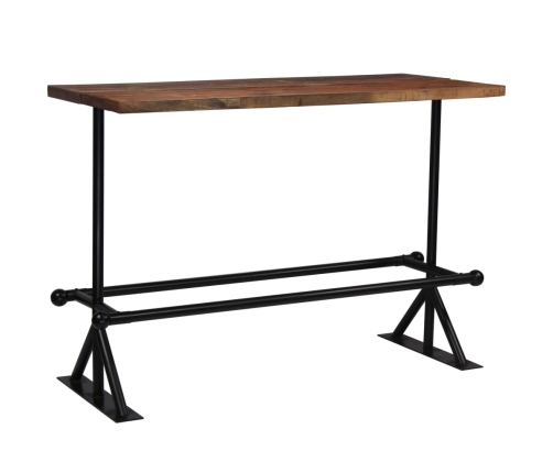 Mesa de bar madera maciza reciclada marrón oscuro 150x70x107 cm