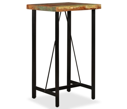 vidaXL Mesa de bar de madera maciza reciclada 60x60x107 cm