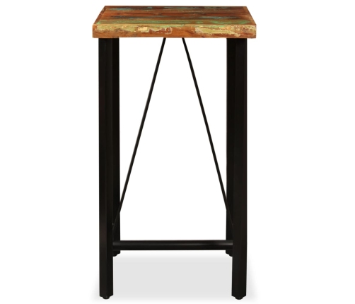 vidaXL Mesa de bar de madera maciza reciclada 60x60x107 cm