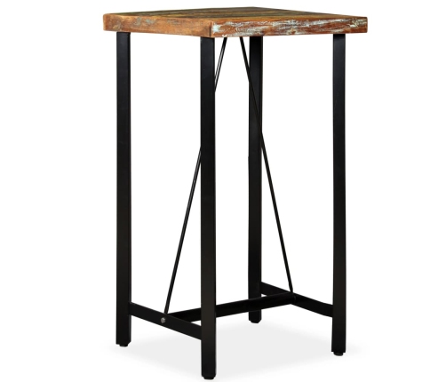 vidaXL Mesa de bar de madera maciza reciclada 60x60x107 cm