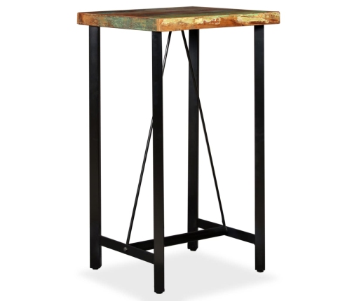 vidaXL Mesa de bar de madera maciza reciclada 60x60x107 cm