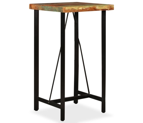 vidaXL Mesa de bar de madera maciza reciclada 60x60x107 cm