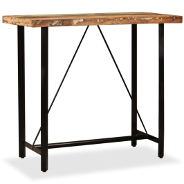 Mesa de bar de madera maciza reciclada 120x60x107 cm