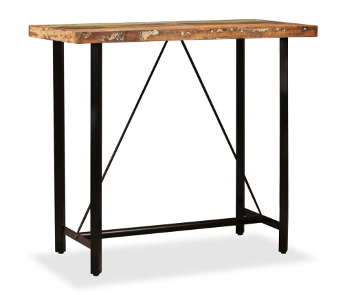 vidaXL Mesa de bar de madera maciza reciclada 120x60x107 cm