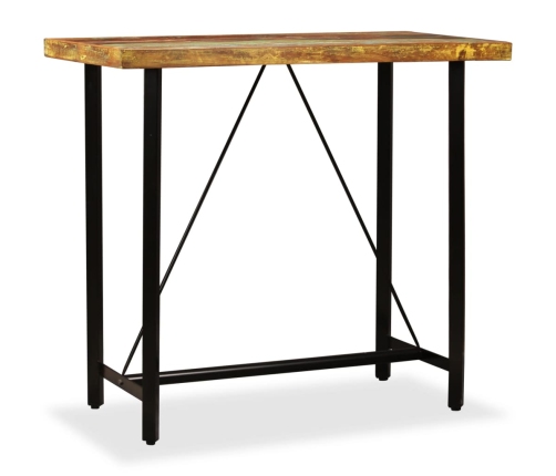 vidaXL Mesa de bar de madera maciza reciclada 120x60x107 cm