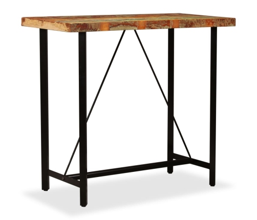 vidaXL Mesa de bar de madera maciza reciclada 120x60x107 cm