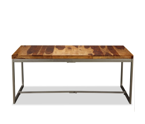 Mesa de comedor de madera maciza de sheesham y acero 180 cm