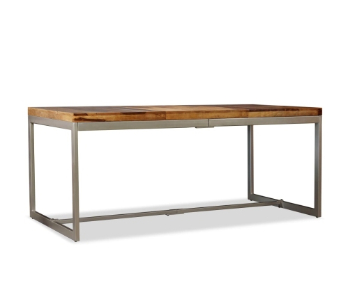 Mesa de comedor de madera maciza de sheesham y acero 180 cm