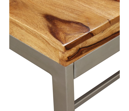 Mesa de comedor de madera maciza de sheesham y acero 180 cm