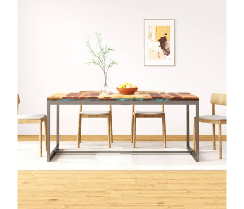 Mesa de comedor de madera maciza de sheesham y acero 180 cm