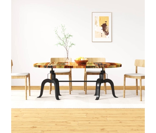 Mesa de comedor de madera maciza reciclada y acero 180 cm