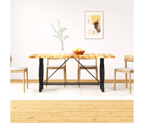 Mesa de comedor de madera maciza de mango rugosa 180 cm