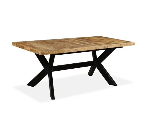 Mesa de comedor madera maciza de mango y cruz de acero 180 cm