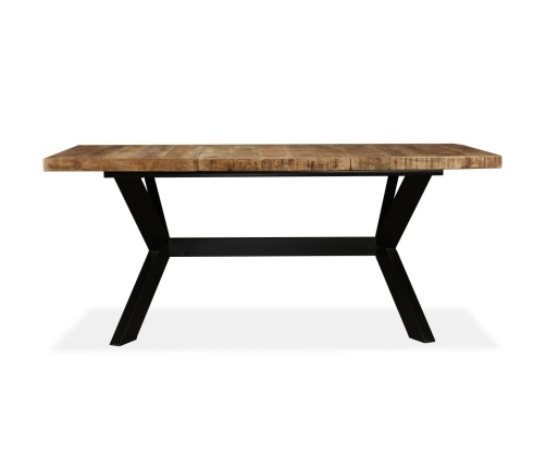 Mesa de comedor madera maciza de mango y cruz de acero 180 cm