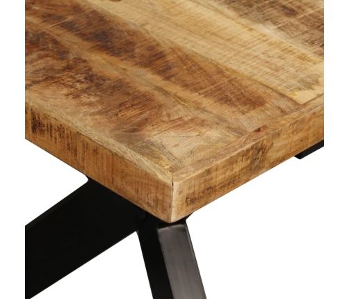 Mesa de comedor madera maciza de mango y cruz de acero 180 cm