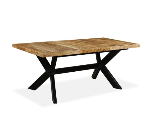 Mesa de comedor madera maciza de mango y cruz de acero 180 cm