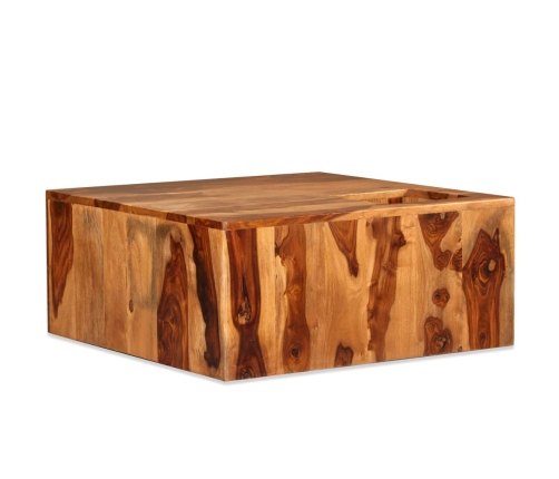 Mesa de centro de madera maciza de sheesham 70x70x30 cm