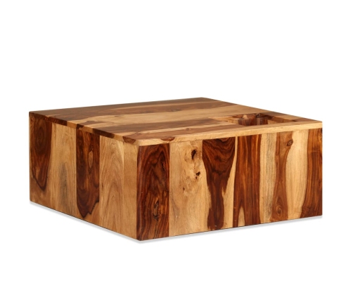 Mesa de centro de madera maciza de sheesham 70x70x30 cm