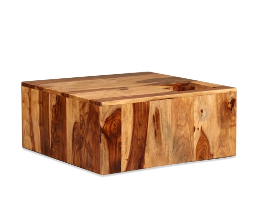 Mesa de centro de madera maciza de sheesham 70x70x30 cm