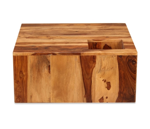 Mesa de centro de madera maciza de sheesham 70x70x30 cm