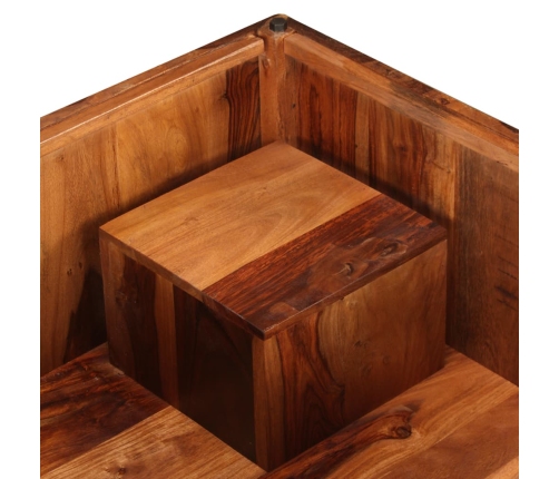 Mesa de centro de madera maciza de sheesham 70x70x30 cm