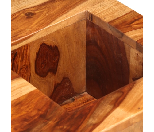 Mesa de centro de madera maciza de sheesham 70x70x30 cm