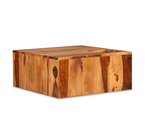 Mesa de centro de madera maciza de sheesham 70x70x30 cm