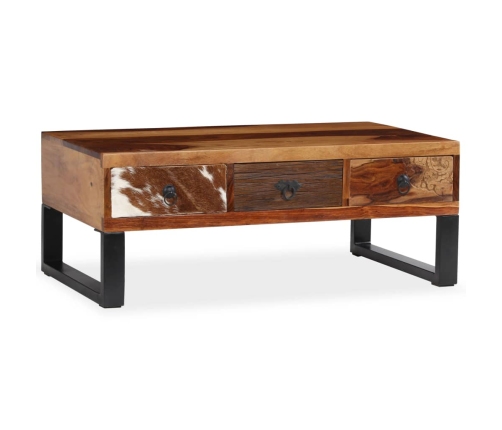 Mesa de centro de madera maciza sheesham 90x50x35 cm