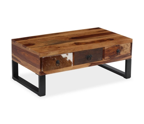 Mesa de centro de madera maciza sheesham 90x50x35 cm