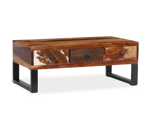 Mesa de centro de madera maciza sheesham 90x50x35 cm