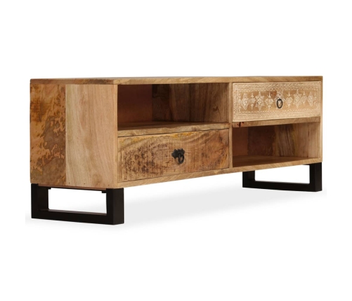 Mueble de TV de madera maciza de mango 120x30x40 cm