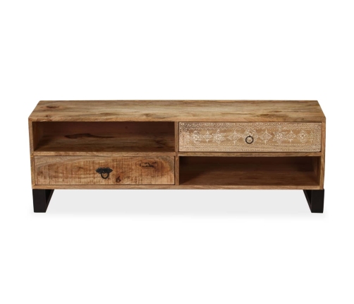 Mueble de TV de madera maciza de mango 120x30x40 cm