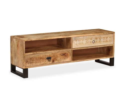 Mueble de TV de madera maciza de mango 120x30x40 cm