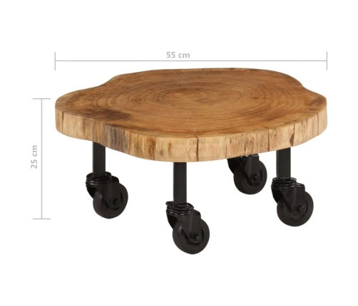 Mesa de centro de madera de acacia maciza 60x55x25 cm