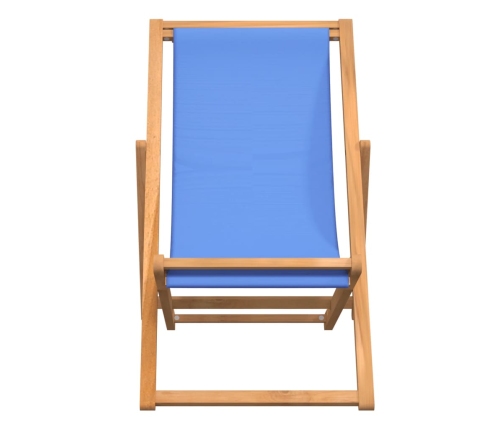 Silla de jardín de teca azul 56x105x96 cm