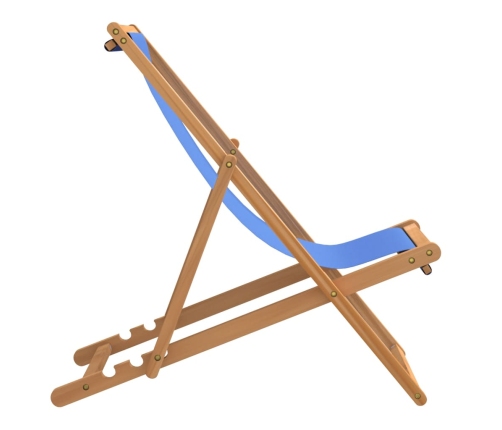 Silla de jardín de teca azul 56x105x96 cm